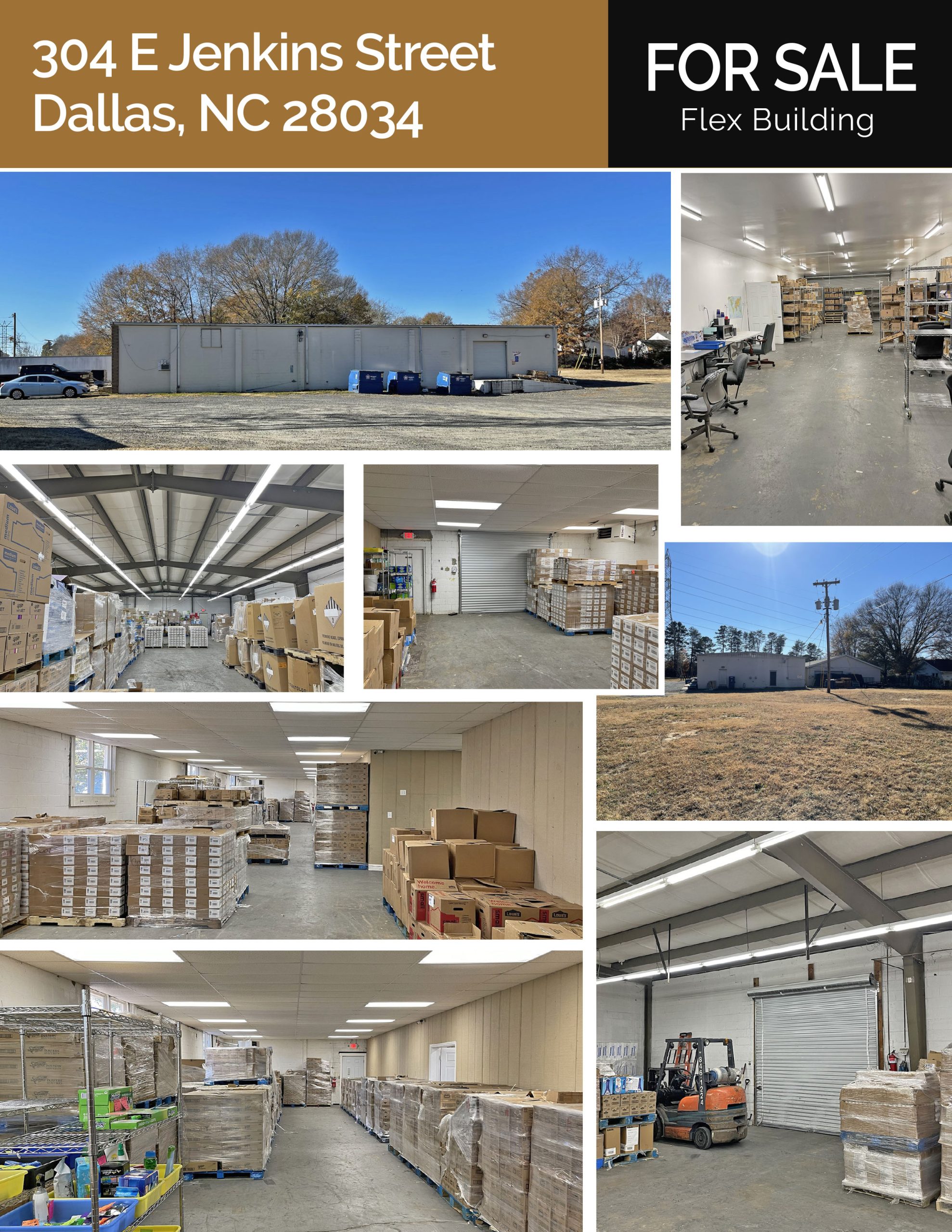 Flex Industrial Building for Sale – 304 E Jenkins Street, Dallas, NC