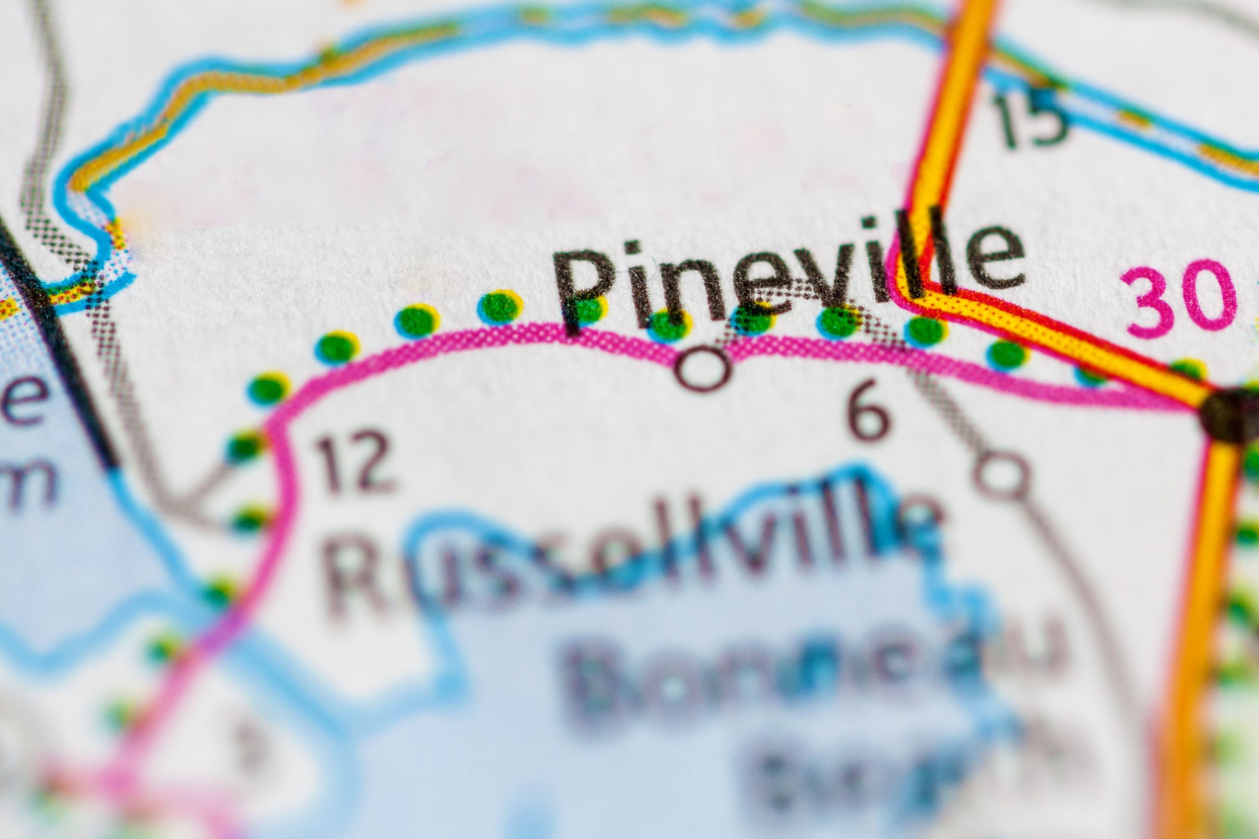 Position of Pineville, NC on a paper map: put your business on a map with the help of SIOR and CCIM certified realtor Brian Smith