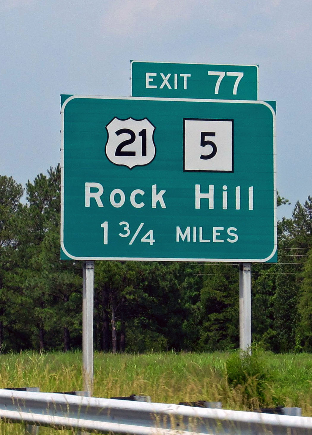 Rock Hill, SC - Highway Exit Sign - Charlotte, NC Metro Area