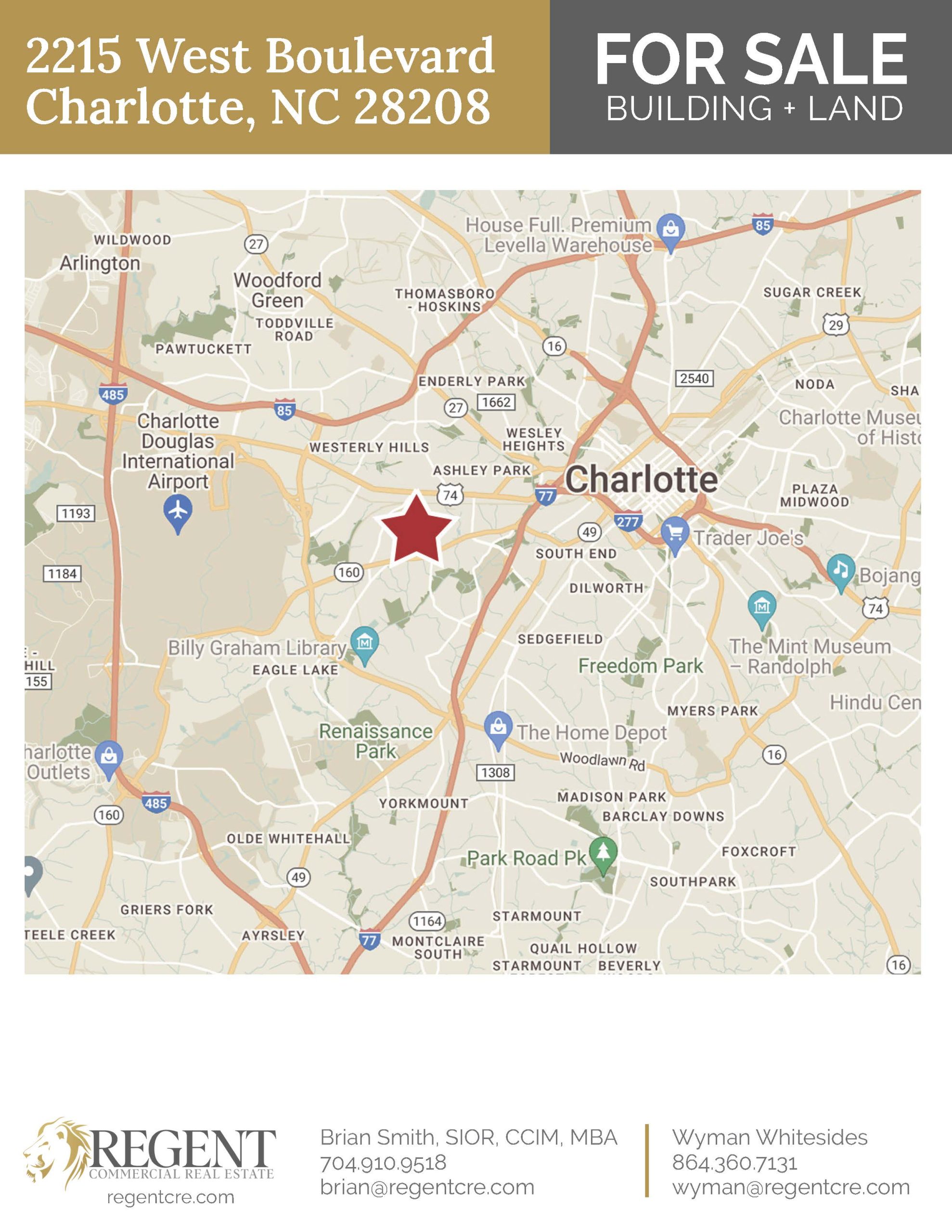 Excellent Redevelopment Opportunity Minutes From Uptown Charlotte at 2215 West Boulevard