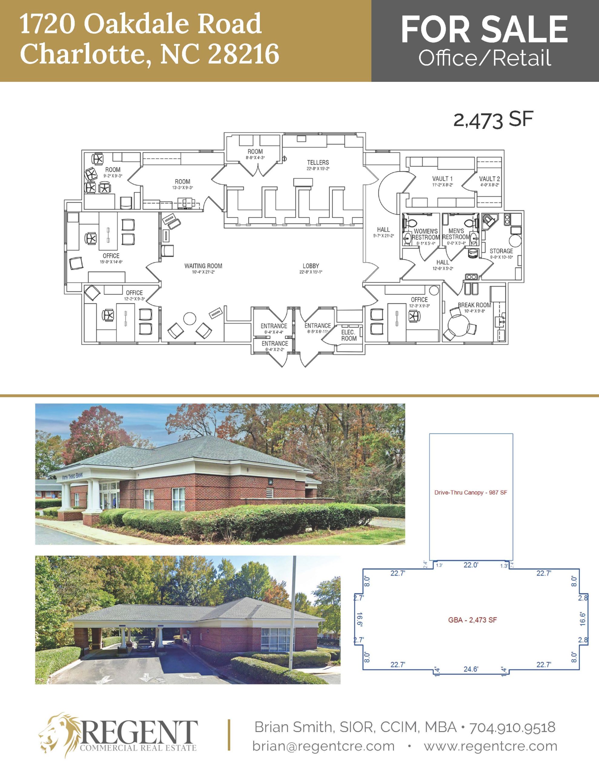 Prime Commercial Office/Retail Property for Sale at 1720 Oakdale Road, Charlotte, NC – Exceptional Investment Opportunity