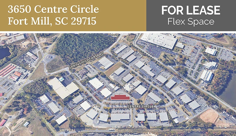 Lease Opportunity: 1,250 SF Flex Space at 3650 Centre Circle, Fort Mill, SC