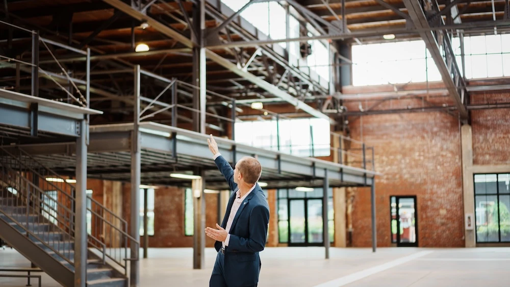 Brian Smith commercial realtor showing charlotte industrial space