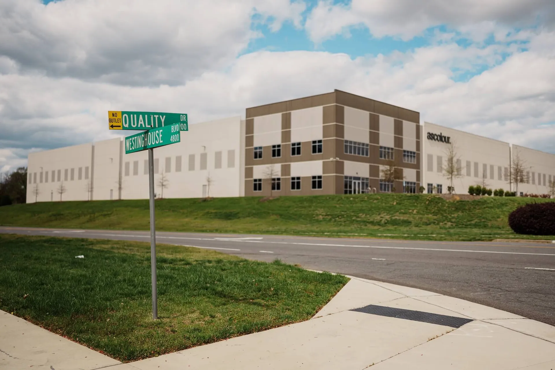 commercial warehouse building on the corner of Quality and Westinghouse in metro Charlotte NC