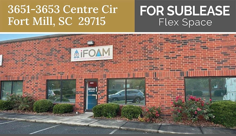5,400 SF Flex Space for Sublease at 3651-3653 Centre Cir, Fort Mill, SC 29715