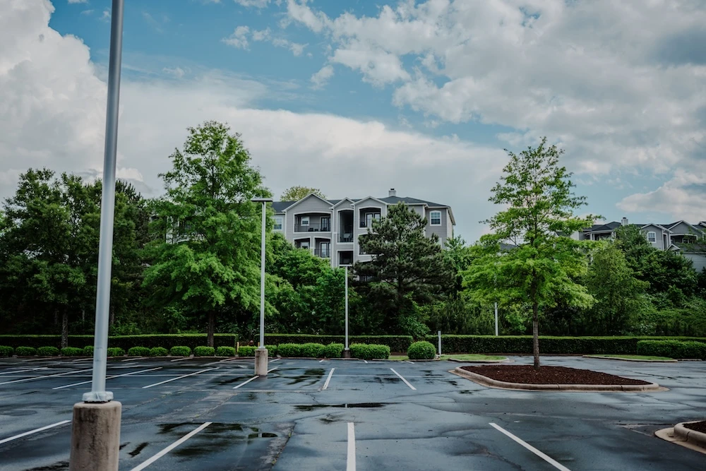 empty parking lot in charlotte
