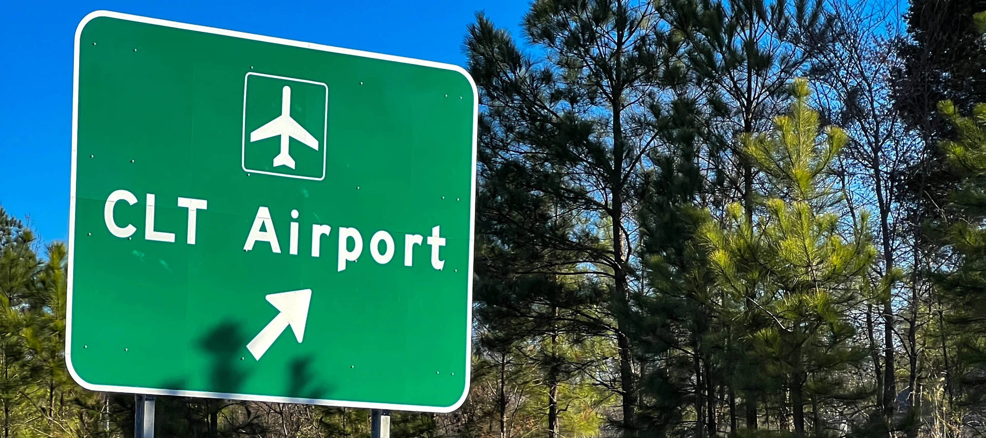 Industrial Properties at CLT Charlotte International Airport - Highway Exit Sign