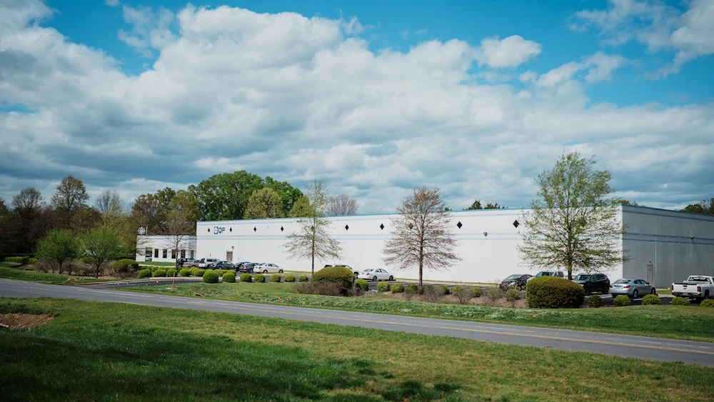 warehouse building under a blue sky