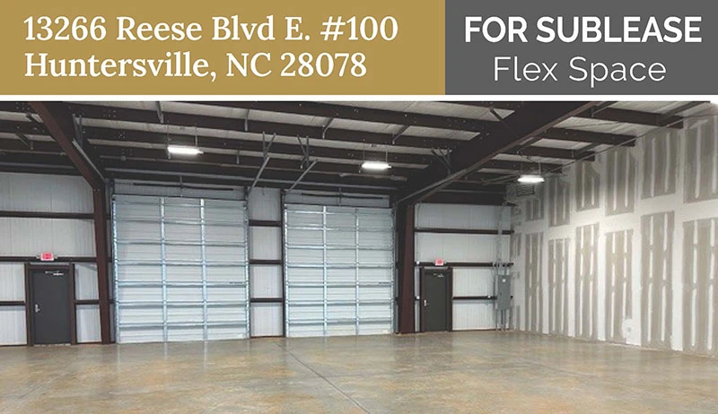 Move-In Ready 4,800 SF Flex Space for Sublease at 13266 Reese Blvd E, Huntersville, NC