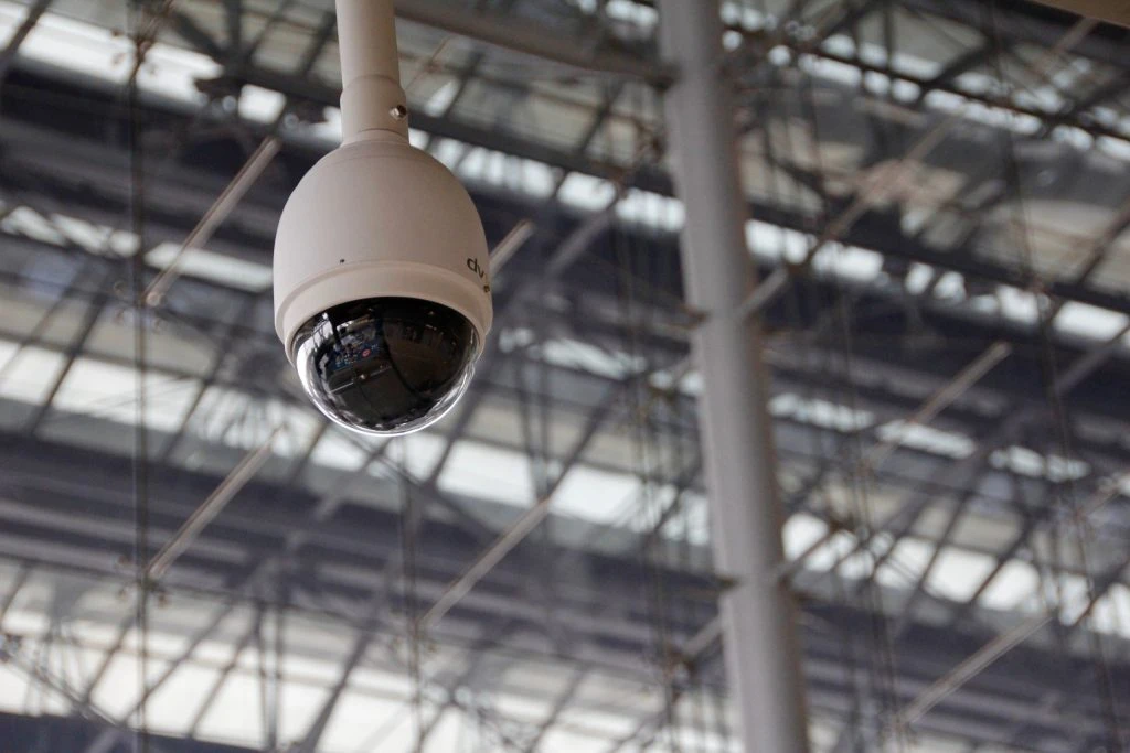 Security Camera in A Warehouse Commercial Real Estate Property