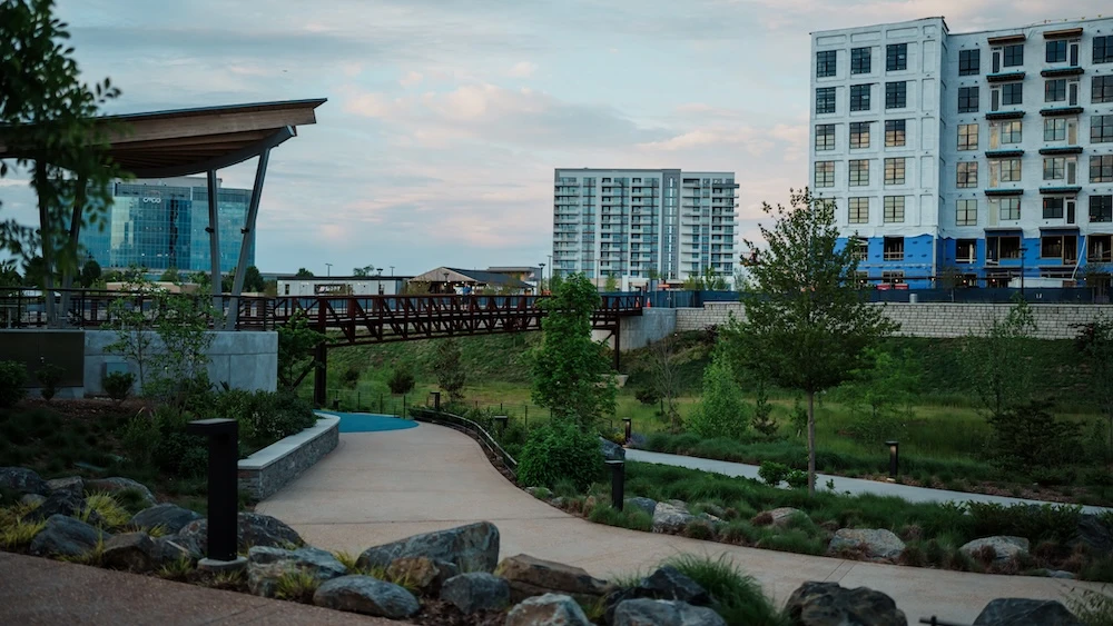 beautiful walkway over greenery in ballantyne nc